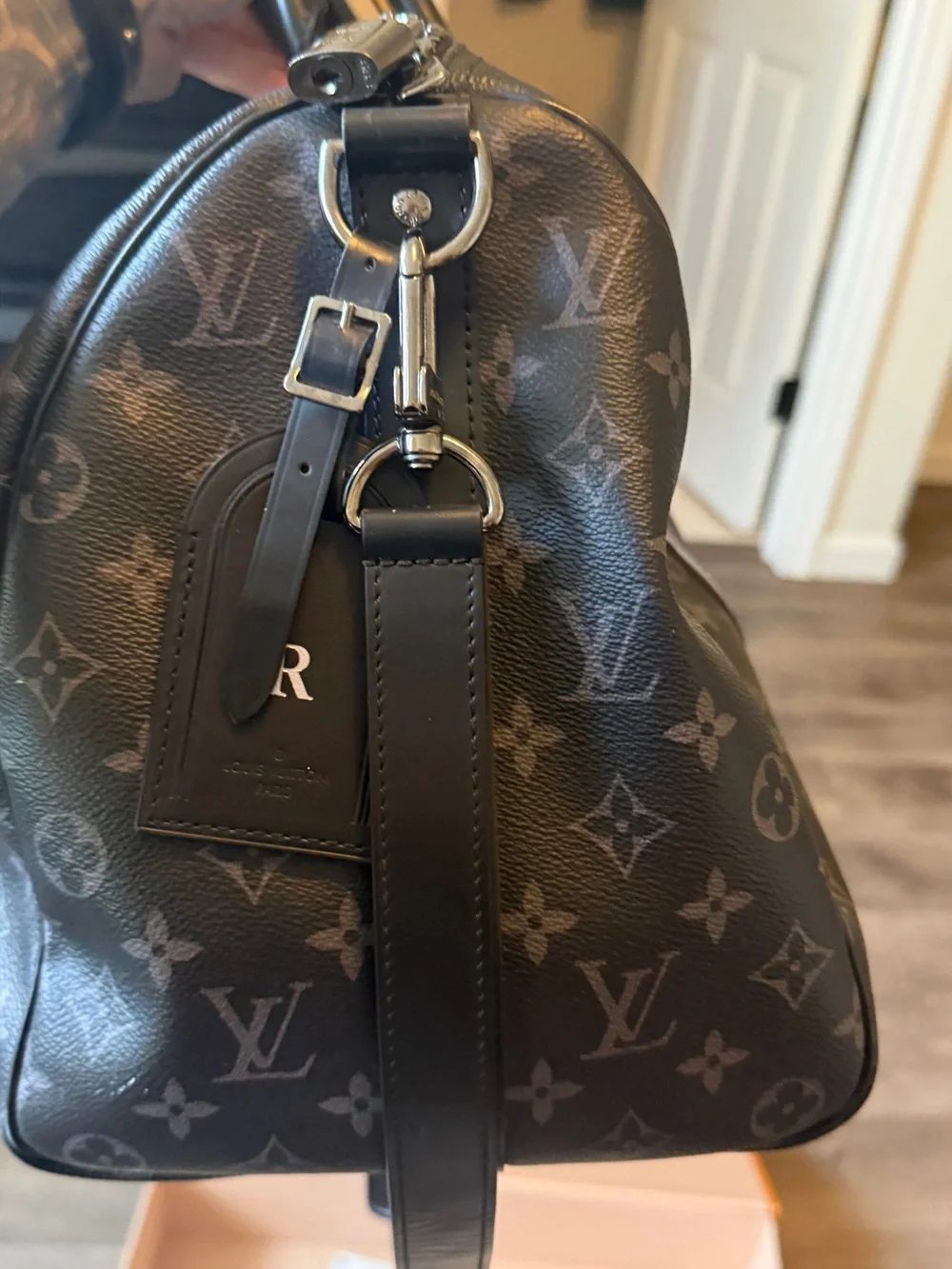 Louis Vuitton Black Monogram Men's 45 duffle bag